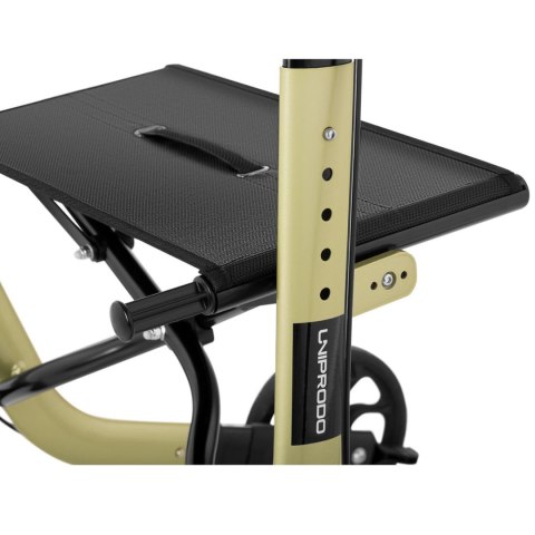 Balkonik chodzik podpórka dla seniora z siedziskiem i torbą na zakupy do 136kg - złoty Balkonik chodzik podpórka dla seniora z siedziskiem i torbą na zakupy do 136kg - złoty