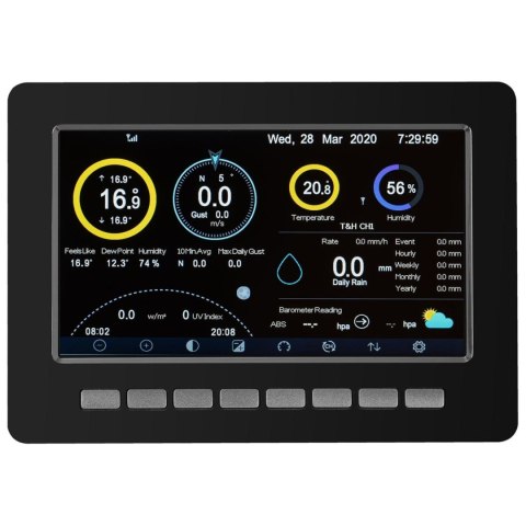 Bezprzewodowa stacja meteorologiczna pogodowa solarna 7w1 LCD WiFi 100m Bezprzewodowa stacja meteorologiczna pogodowa solarna 7w1 LCD WiFi 100m