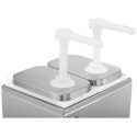Dyspenser dozownik podwójny do sosów z pompką ze stali nierdzewnej 2 x 2 l Dyspenser dozownik podwójny do sosów z pompką ze stali nierdzewnej 2 x 2 l