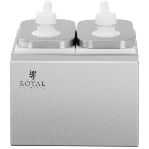 Dyspenser dozownik podwójny do sosów z pompką ze stali nierdzewnej 2 x 2 l Dyspenser dozownik podwójny do sosów z pompką ze stali nierdzewnej 2 x 2 l