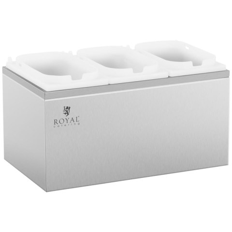 Dyspenser dozownik potrójny do sosów z pompką ze stali nierdzewnej 3 x 2 l Dyspenser dozownik potrójny do sosów z pompką ze stali nierdzewnej 3 x 2 l