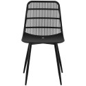 Krzesło plastikowe nowoczesne z ażurowym oparciem do 150 kg 4 szt. czarne Krzesło plastikowe nowoczesne z ażurowym oparciem do 150 kg 4 szt. czarne