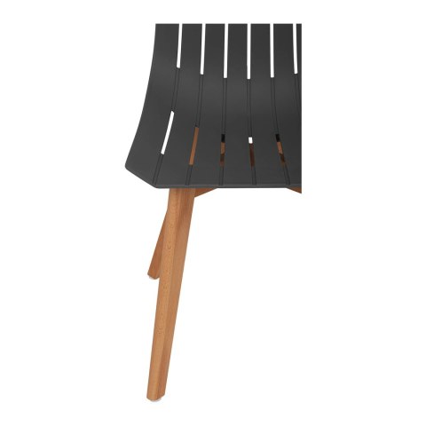 Krzesło plastikowe z drewnianymi nogami do domu gabinetu do 150 kg 2 szt. szare Krzesło plastikowe z drewnianymi nogami do domu gabinetu do 150 kg 2 szt. szare