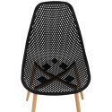 Krzesło skandynawskie plastikowe ażurowe ze stalowymi nogami do 150 kg 4 szt. czarne Krzesło skandynawskie plastikowe ażurowe ze stalowymi nogami do 150 kg 4 szt. czarne