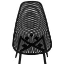 Krzesło skandynawskie plastikowe ażurowe ze stalowymi nogami do 150 kg 4 szt. czarne Krzesło skandynawskie plastikowe ażurowe ze stalowymi nogami do 150 kg 4 szt. czarne