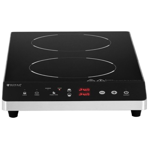 Kuchenka płyta indukcyjna nastawna 2 pola grzewcze śr. 26 cm LED 1800 W Kuchenka płyta indukcyjna nastawna 2 pola grzewcze śr. 26 cm LED 1800 W