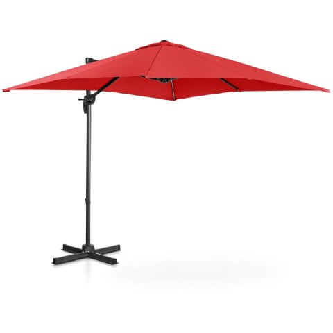 Parasol ogrodowy boczny na wysięgniku kwadratowy 250 x 250 cm czerwony Parasol ogrodowy boczny na wysięgniku kwadratowy 250 x 250 cm czerwony