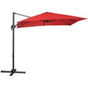 Parasol ogrodowy boczny na wysięgniku kwadratowy 250 x 250 cm czerwony Parasol ogrodowy boczny na wysięgniku kwadratowy 250 x 250 cm czerwony