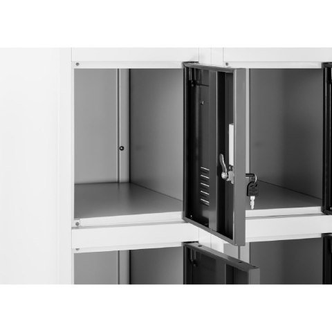 Szafa skrytkowa ze schowkami socjalna metalowa do szatni 15 skrytek na klucz Szafa skrytkowa ze schowkami socjalna metalowa do szatni 15 skrytek na klucz