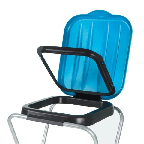 Uchwyt ścienny wiszący do segregacji śmieci niebieski - worki 120L Uchwyt ścienny wiszący do segregacji śmieci niebieski - worki 120L