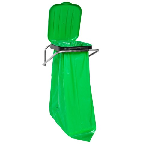 Uchwyt ścienny wiszący do segregacji śmieci zielony - worki 120L Uchwyt ścienny wiszący do segregacji śmieci zielony - worki 120L