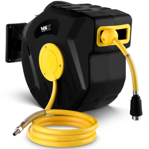 Wąż przewód pneumatyczny ciśnieniowy na zwijaku bębnie automatycznym 18 bar 15 m + 1.5 m Wąż przewód pneumatyczny ciśnieniowy na zwijaku bębnie automatycznym 18 bar 15 m + 1.5 m