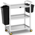 Wózek serwisowy hotelowy do sprzątania 2 plastikowe pojemniki do 150 kg Wózek serwisowy hotelowy do sprzątania 2 plastikowe pojemniki do 150 kg