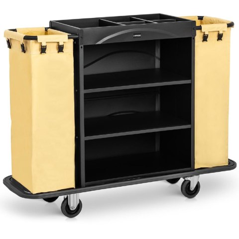 Wózek serwisowy hotelowy do sprzatania 2 worki 3 półki do 150 kg Wózek serwisowy hotelowy do sprzatania 2 worki 3 półki do 150 kg