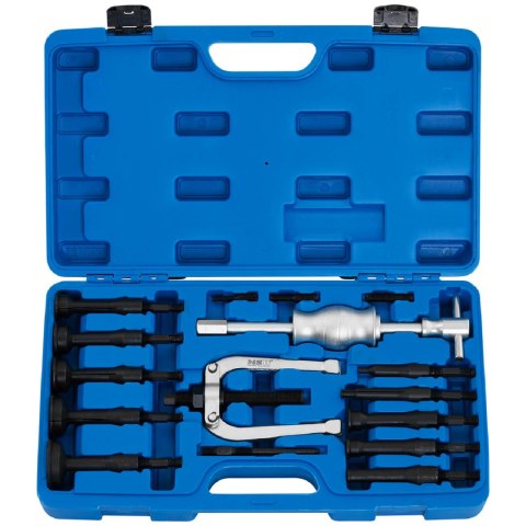 Zestaw do ściągania łożysk wewnętrznych bezwładnościowy dwuramienny 8-58 mm 16 elementów Zestaw do ściągania łożysk wewnętrznych bezwładnościowy dwuramienny 8-58 mm 16 elementów