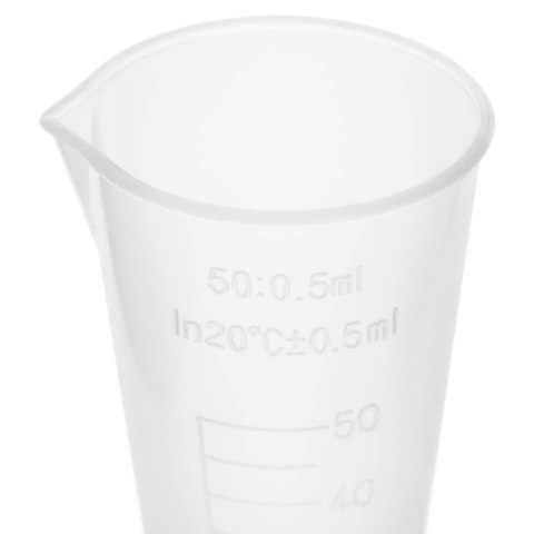 Zlewka laboratoryjna plastikowa z podziałką 50 ml - 10 szt. Zlewka laboratoryjna plastikowa z podziałką 50 ml - 10 szt.