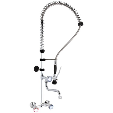 Bateria kuchenna z wylewką i prysznicem do montażu na ścianę wys. 101 cm - Hendi 810293 Bateria kuchenna z wylewką i prysznicem do montażu na ścianę wys. 101 cm - Hendi 810293