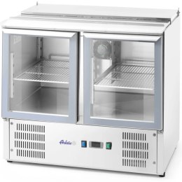 Stół chłodniczy sałatkowy 2-drzwiowy przeszklony z pokrywą na 2x GN1/1 3x GN1/6 247 l - Hendi 236246