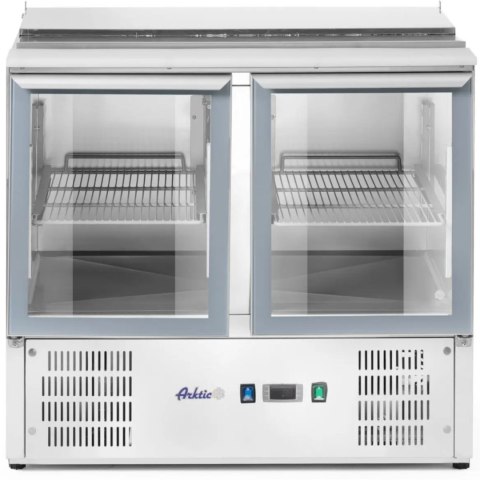 Stół chłodniczy sałatkowy 2-drzwiowy przeszklony z pokrywą na 2x GN1/1 3x GN1/6 247 l - Hendi 236246 Stół chłodniczy sałatkowy 2-drzwiowy przeszklony z pokrywą na 2x GN1/1 3x GN1/6 247 l - Hendi 236246