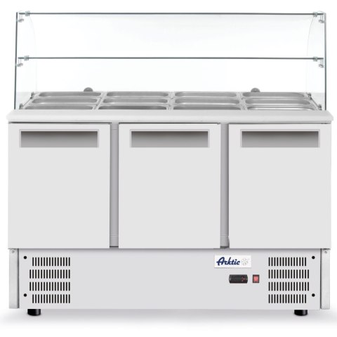 Stół chłodniczy sałatkowy 3-drzwiowy z nadstawą szklaną na 4x GN1/1 368 l - Hendi 236192 Stół chłodniczy sałatkowy 3-drzwiowy z nadstawą szklaną na 4x GN1/1 368 l - Hendi 236192