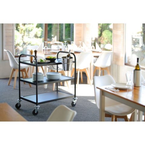 Wózek cateringowy kelnerski do serwowania 3-półkowy do 150 kg czarny matowy - Hendi 811320 Wózek cateringowy kelnerski do serwowania 3-półkowy do 150 kg czarny matowy - Hendi 811320