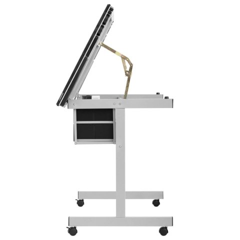 Biurko stół kreślarski szklany mobilny z szufladami do rysowania szkicowania 104x60 cm Biurko stół kreślarski szklany mobilny z szufladami do rysowania szkicowania 104x60 cm