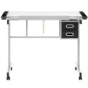 Biurko stół kreślarski szklany mobilny z szufladami do rysowania szkicowania 104x60 cm Biurko stół kreślarski szklany mobilny z szufladami do rysowania szkicowania 104x60 cm