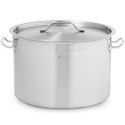 Garnek stalowy duży z pokrywką grubym dnem do kuchenki indukcyjnej gazowej halogenowej 23 l Garnek stalowy duży z pokrywką grubym dnem do kuchenki indukcyjnej gazowej halogenowej 23 l