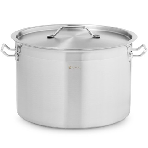 Garnek stalowy duży z pokrywką grubym dnem do kuchenki indukcyjnej gazowej halogenowej 23 l Garnek stalowy duży z pokrywką grubym dnem do kuchenki indukcyjnej gazowej halogenowej 23 l