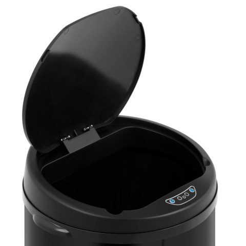 Kosz na śmieci automatyczny bezdotykowy z pojemnikiem i czujnikiem ruchu zasięg 30 cm 50 l CZARNY Kosz na śmieci automatyczny bezdotykowy z pojemnikiem i czujnikiem ruchu zasięg 30 cm 50 l CZARNY