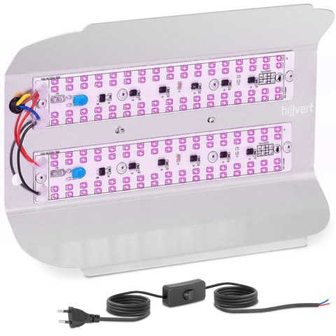 Lampa do wzrostu uprawy roślin pełne spektrum 25 x 17 cm 136 LED 100 W srebrna Lampa do wzrostu uprawy roślin pełne spektrum 25 x 17 cm 136 LED 100 W srebrna