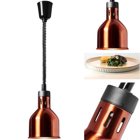 Lampa grzewcza do potraw na podczerwień IR wisząca mosiądz śr. 17.5 cm 250 W Lampa grzewcza do potraw na podczerwień IR wisząca mosiądz śr. 17.5 cm 250 W