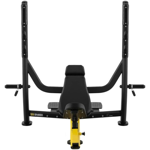 Ławka ławeczka treningowa skośna pod sztangę do wyciskania głową w górę czarno-żółta Ławka ławeczka treningowa skośna pod sztangę do wyciskania głową w górę czarno-żółta