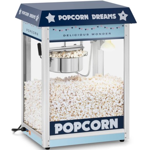 Maszyna automat urządzenie do prażenia popcornu retro TEFLON 1600 W 5-6 kg/h - niebieska Maszyna automat urządzenie do prażenia popcornu retro TEFLON 1600 W 5-6 kg/h - niebieska