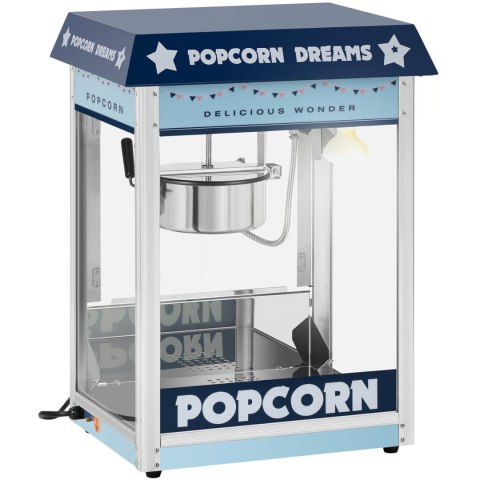 Maszyna automat urządzenie do prażenia popcornu retro TEFLON 1600 W 5-6 kg/h - niebieska Maszyna automat urządzenie do prażenia popcornu retro TEFLON 1600 W 5-6 kg/h - niebieska