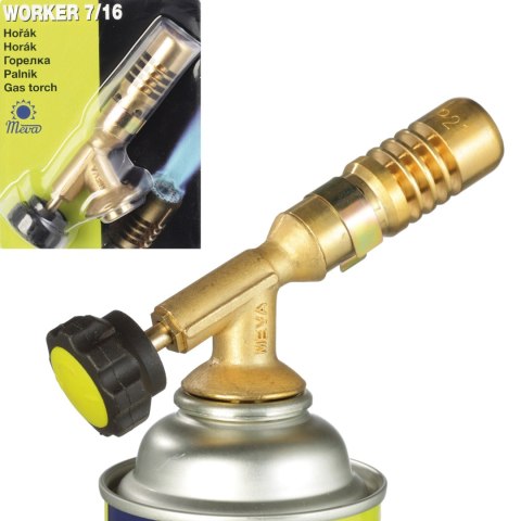 Palnik gazowy na kartusze PB z zaworem 7/16'' WORKER 1,8kW Palnik gazowy na kartusze PB z zaworem 7/16'' WORKER 1,8kW