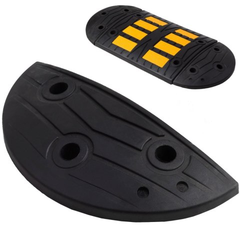 Próg podrzutowy zwalniający gumowy skrajny szer. 180x395x60mm Próg podrzutowy zwalniający gumowy skrajny szer. 180x395x60mm