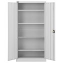 Szafa biurowa metalowa na dokumenty 4 półki z drzwiami uchylnymi wys. 180 cm SZARA Szafa biurowa metalowa na dokumenty 4 półki z drzwiami uchylnymi wys. 180 cm SZARA
