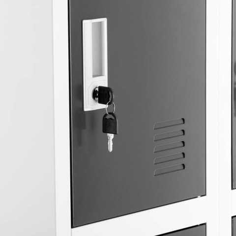 Szafa skrytkowa socjalna śniadaniowa metalowa zamykana na klucz 12 szafek Szafa skrytkowa socjalna śniadaniowa metalowa zamykana na klucz 12 szafek