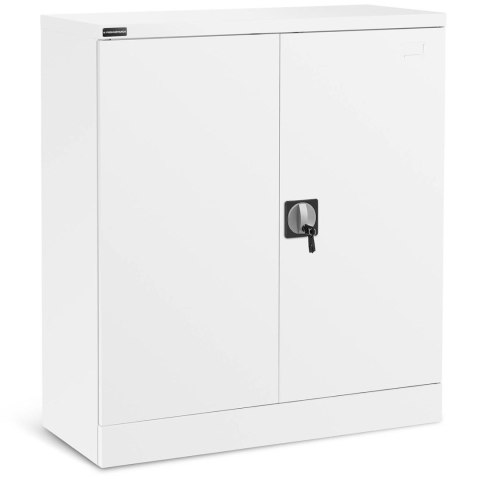 Szafka metalowa biurowa na dokumenty akta z zamkiem na klucz 2-półkowa BIAŁA Szafka metalowa biurowa na dokumenty akta z zamkiem na klucz 2-półkowa BIAŁA