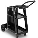 Wózek spawalniczy warsztatowy z miejscem na butlę gazową 3 półkami rączką do 80 kg Wózek spawalniczy warsztatowy z miejscem na butlę gazową 3 półkami rączką do 80 kg