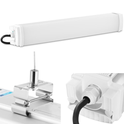 Lampa oprawa LED wodoodporna hermetyczna do magazynu hali IP65 3300 lm 60 cm 30 W Lampa oprawa LED wodoodporna hermetyczna do magazynu hali IP65 3300 lm 60 cm 30 W