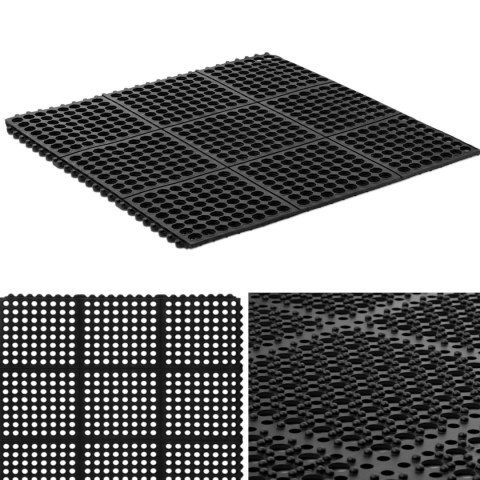Mata wycieraczka gumowa antypoślizgowa ażurowa 92 x 92 x 1 cm Mata wycieraczka gumowa antypoślizgowa ażurowa 92 x 92 x 1 cm
