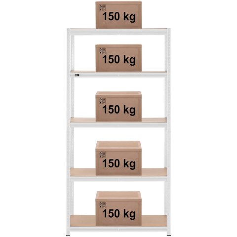 Regał magazynowy metalowy 5 półek 750 kg 100 x 60 x 197 cm szary Regał magazynowy metalowy 5 półek 750 kg 100 x 60 x 197 cm szary