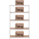 Regał magazynowy metalowy 5 półek 750 kg 120 x 50 x 197 cm szary