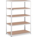 Regał magazynowy metalowy 5 półek 750 kg 120 x 60 x 180 cm szary