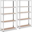 Regał magazynowy metalowy 5 półek 875 kg 90 x 30 x 180 cm szary 2 szt.