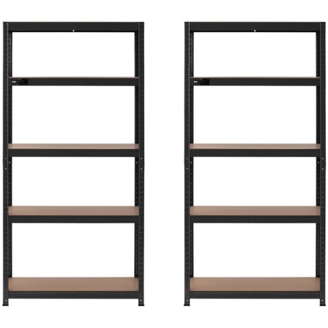 Regał magazynowy metalowy 5 półek 875 kg 90 x 40 x 180 cm szaroniebieski 2 szt. Regał magazynowy metalowy 5 półek 875 kg 90 x 40 x 180 cm szaroniebieski 2 szt.