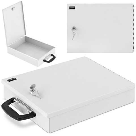 Sejf kasetka metalowa na dokumenty zamykana na klucz 355 x 255 x 70 mm DIN A4 Sejf kasetka metalowa na dokumenty zamykana na klucz 355 x 255 x 70 mm DIN A4