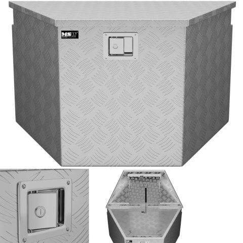 Skrzynia narzędziowa transportowa aluminiowa zamykana na klucz 150 l 81.5 x 47.5 x 46 cm Skrzynia narzędziowa transportowa aluminiowa zamykana na klucz 150 l 81.5 x 47.5 x 46 cm